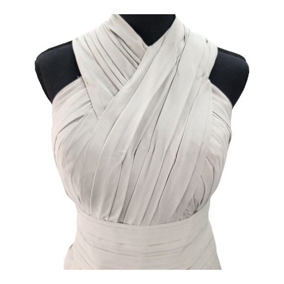 LanTing Bride Gray Halter Dress Small Lined Bridesmaid Prom Cocktail Formal READ - Picture 7 of 16